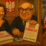 Ilustracja do artykułu: Groteska Sądowa Warszawy – Akt III: Jak Beata Najjar i Hubert Zaremba gubią się we własnych papierach